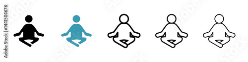 Yoga icon vector simple design