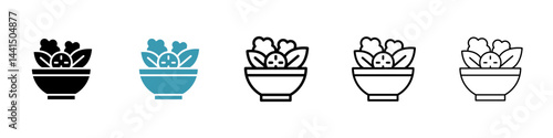 Vegetable salad meal icon vector simple design