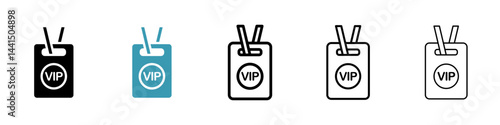 VIP neck tag icon vector simple design