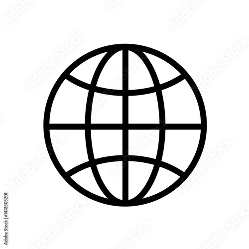 Globe network outline black icon for education