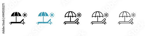 Sunbed icon vector simple design