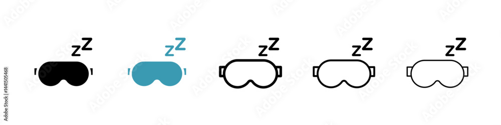Sleep mask icon vector simple design