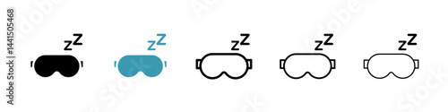 Sleep mask icon vector simple design