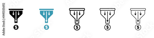 Sales funnel icon vector simple design