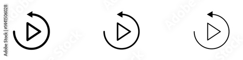 Playback icon vector simple design