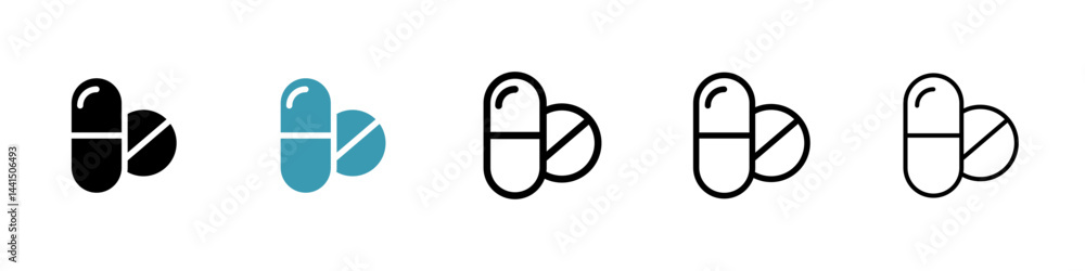 Medicine of pills and capsules icon vector simple design Medicine of pills and capsules icon vector simple design