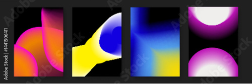 Abstract colorful gradients designs for backgrounds, posters, banners, and digital projects. Versatile and vibrant design options for various creative uses.