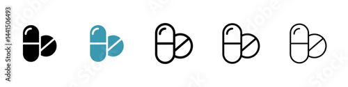 Medicine of pills and capsules icon vector simple design