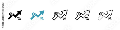 Increase rate icon vector simple design