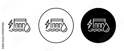 Hydroelectric power plant icon vector simple design
