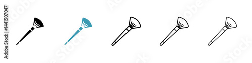 Inclined makeup brush icon vector simple design
