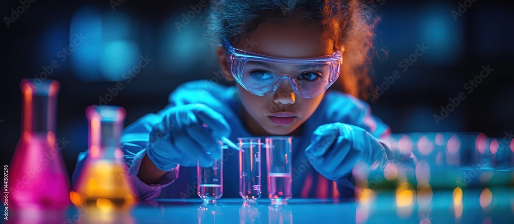 Young scientist conducting lab experiment