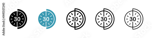 Half hour icon vector simple design