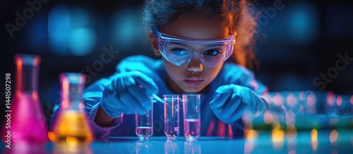 Obraz na płótnie Young scientist conducting lab experiment w salonie
