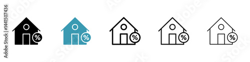 Fixed rate mortgage icon vector simple design