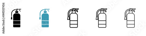 Fire extinguisher icon vector simple design