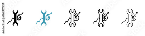 Fixed money icon vector simple design