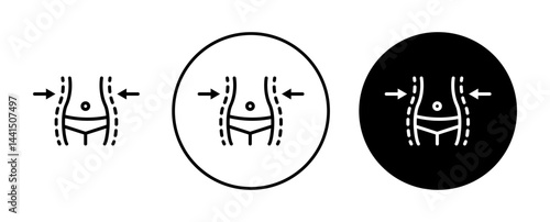 Fat and slim figure icon vector simple design