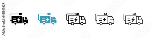Electric plug in truck icon vector simple design