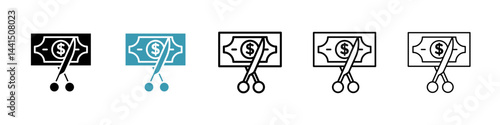 Cost cutting icon vector simple design