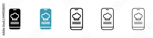 Cooking app icon vector simple design