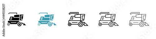 Combine harvester icon vector simple design