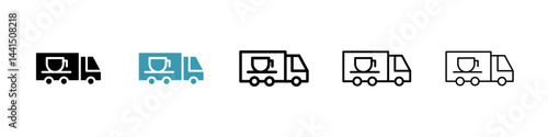 Coffee truck icon vector simple design