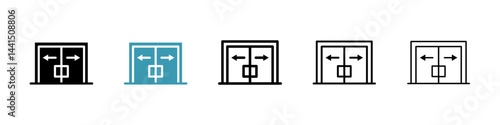 Automatic opening door icon vector simple design