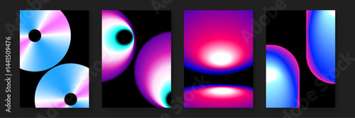 Four colorful gradient squares suitable for backgrounds, website banners, social media posts, and digital design projects needing vibrant graphics.