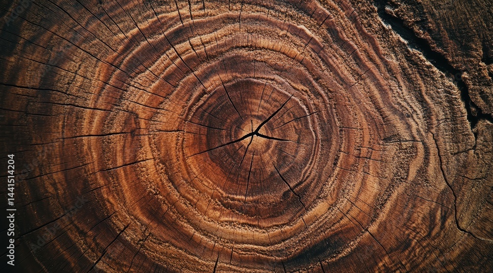 Naklejka premium Wood cross-section close up