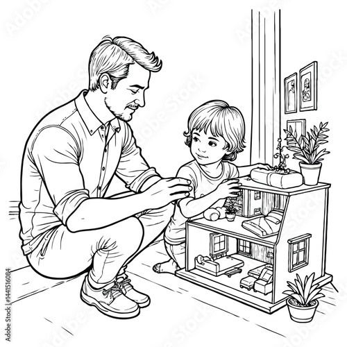 Interior Designer Dad Coloring Page