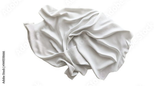 White fabric draped elegantly, soft texture display.