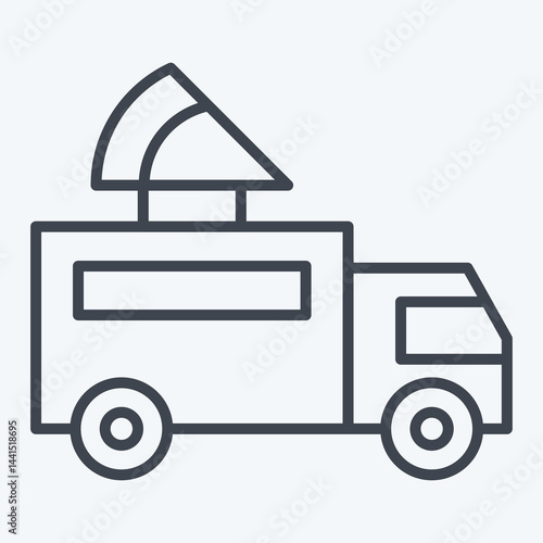 Icon Pizza Truck. related to Transport symbol. line style. design editable