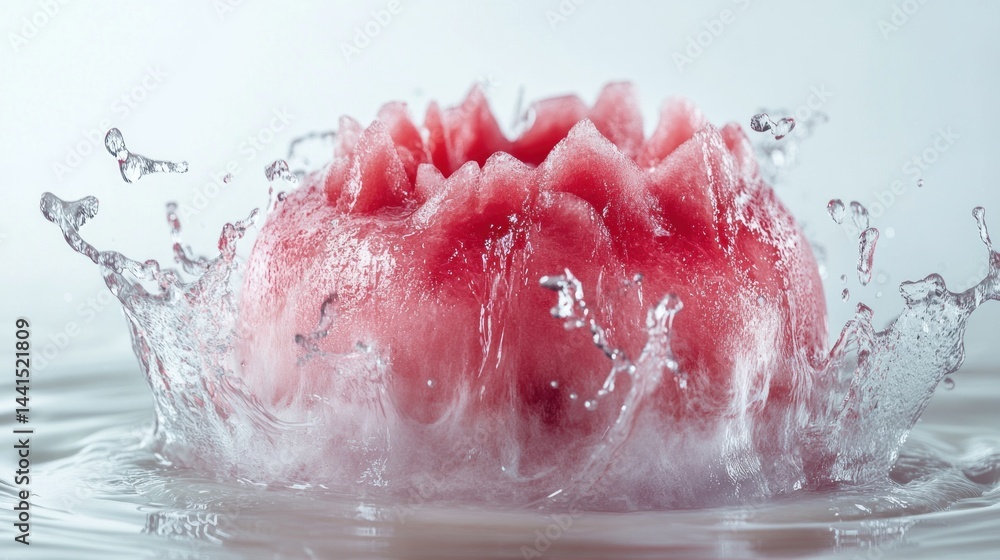 Fototapeta premium Pink sphere, water splash