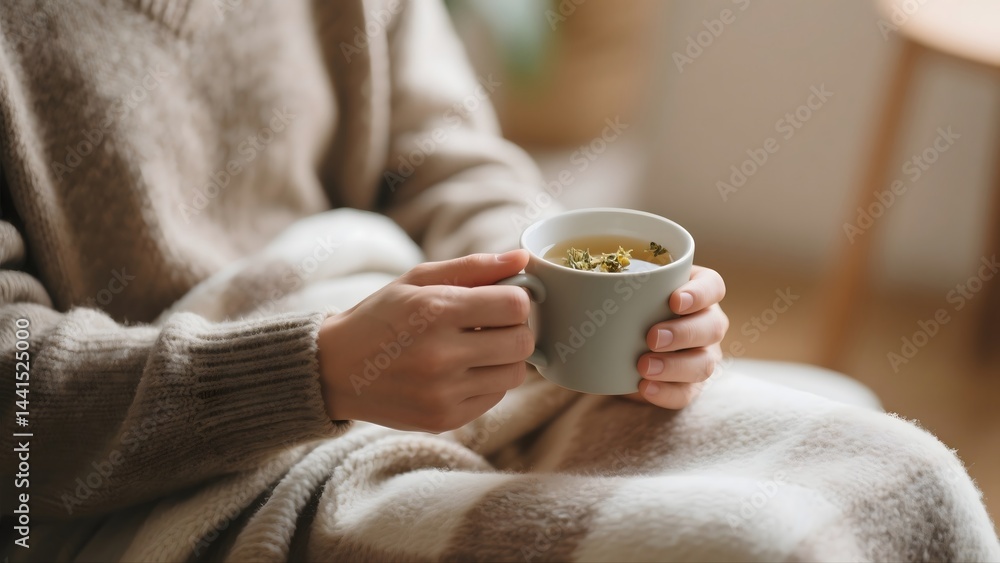 a person holding a cup of herbal tea a person holding a cup of herbal tea