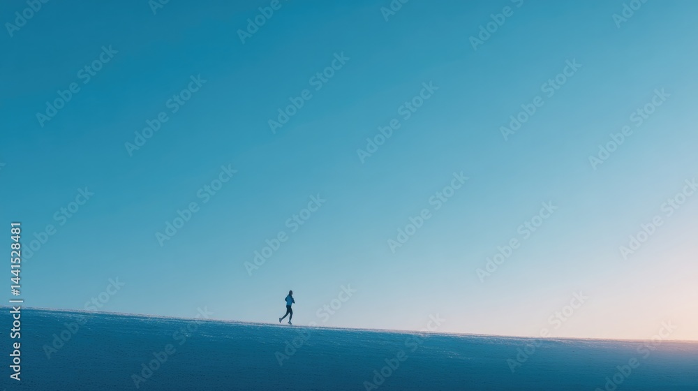 solitary runner with blurred background participants evoking sense of dynamic participation without distraction solitary runner with blurred background participants evoking sense of dynamic participation without distraction