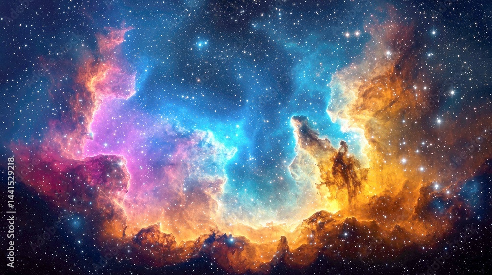 Fototapeta premium Cosmic Nebula: A Vibrant Universe
