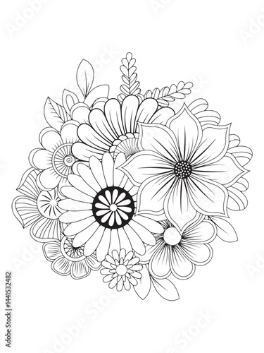 Detailed Spring Flowers Coloring Pages for Art Therapy