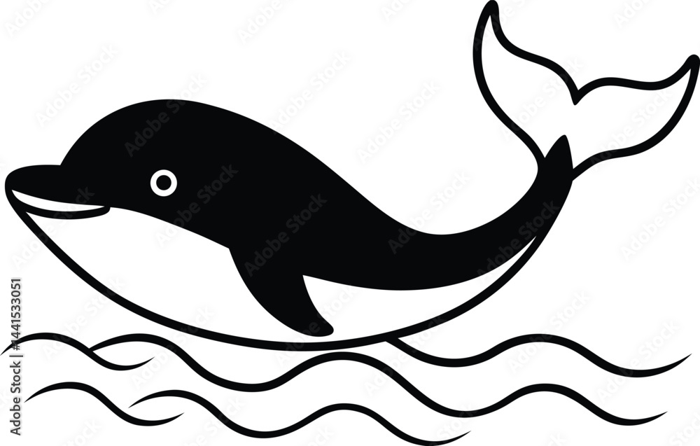 Obraz premium vector illustration of a dolphin