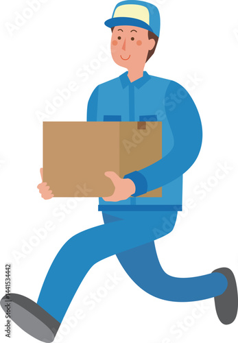 荷物を運ぶ男性