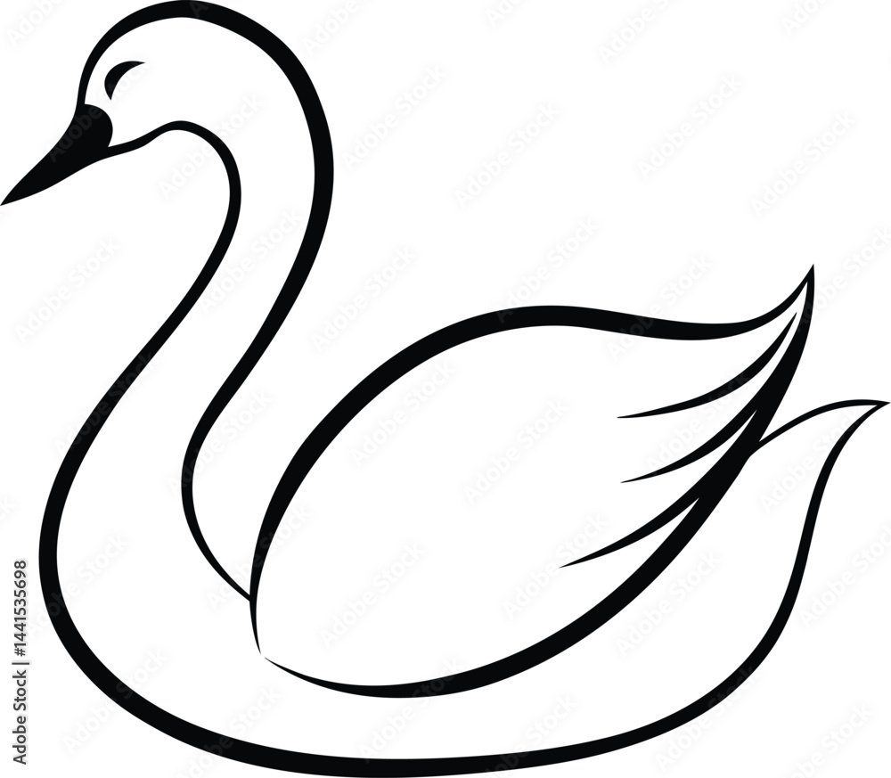 Obraz premium black and white swan