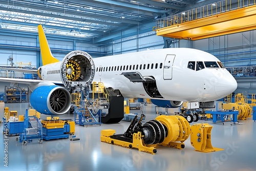 Engineering aircraft engine components in an aerospace manufacturing setting