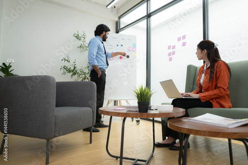 Two young entrepreneurs are on a mission to generate ideas and establish a business project