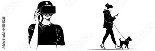 silhouette, black and white, smartphone, mobile phone, hand holding phone, person with smartphone, man silhouette, woman silhouette, mobile device, digital device, minimalistic, monochrome, communicat