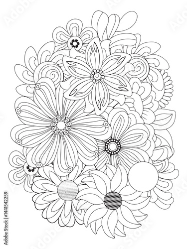 Mindful Spring Flower Coloring Pages for Adults and Teens