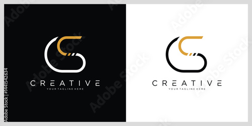 Luxury CS or SC Initial Monogram Text Letter Logo Design