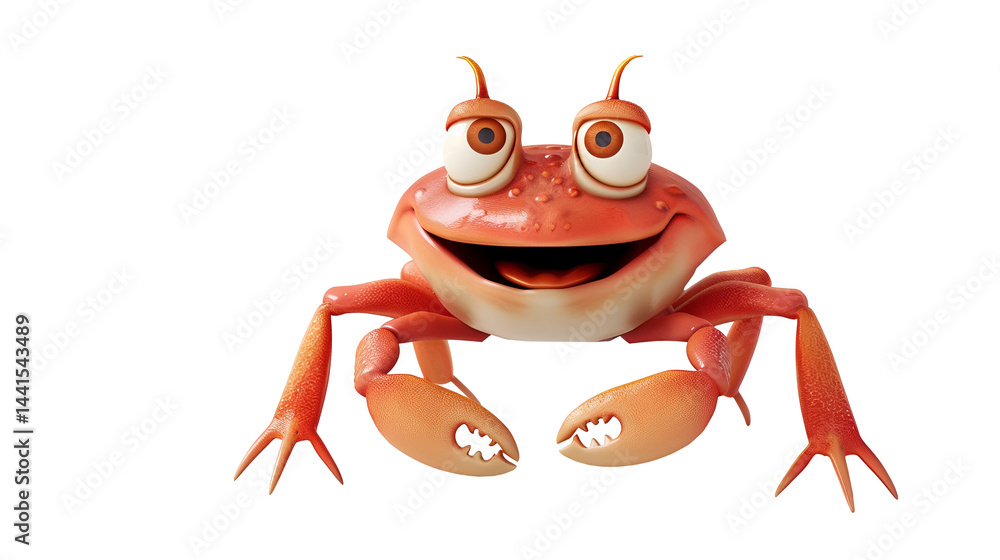 Happy 3D Crab Illustration Happy 3D Crab Illustration