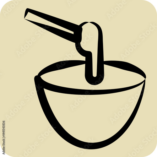 Icon Sugaring. related to Cosmetology symbol. hand drawn style. design editable