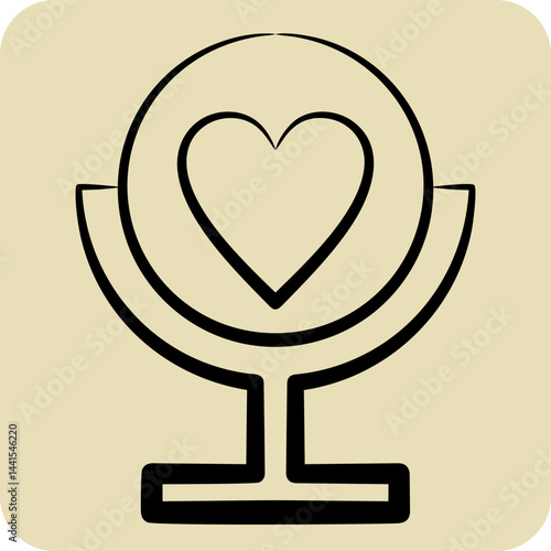 Icon Self Esteem. related to Cosmetology symbol. hand drawn style. design editable