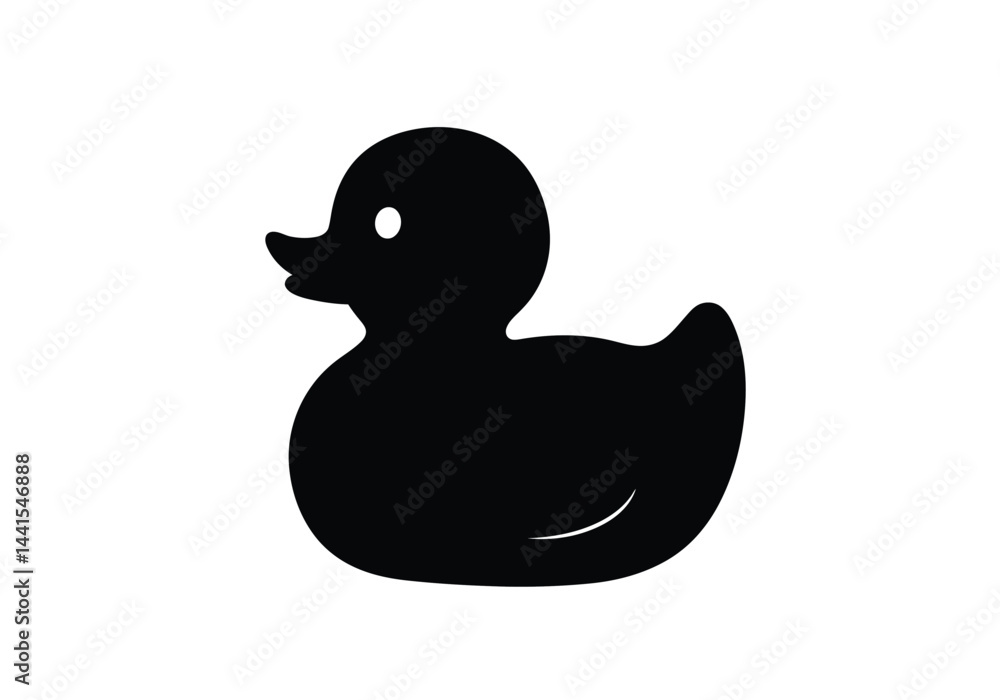 Rubber duck silhouette. This image shows a black silhouette of a rubber duck, also known as a bath toy duck. Vector clipart illustration design. Rubber duck silhouette. This image shows a black silhouette of a rubber duck, also known as a bath toy duck. Vector clipart illustration design.